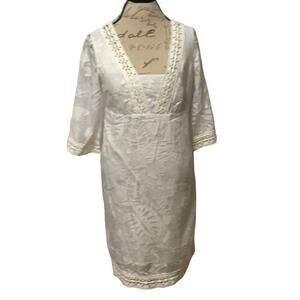 LILLY‎ PULITZER EMBROIDERY BEAUTIFUL WHITE DRESS M
